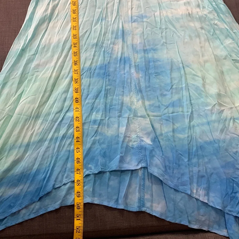 XCVI NEW Maxi Dress Ombré Blue XS Sleeveless Shark Bite Cruise Beach Vacation